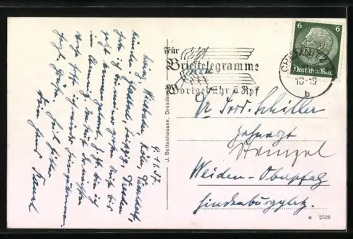 AK Chemnitz, Rathaus mit Strassenpartie