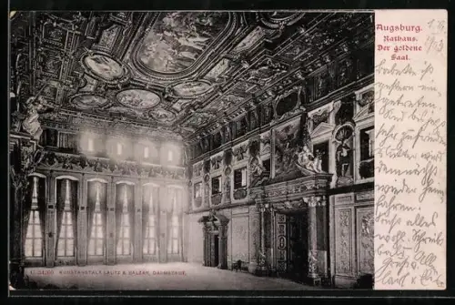 AK Augsburg, Rathaus, Goldener Saal, Innenansicht