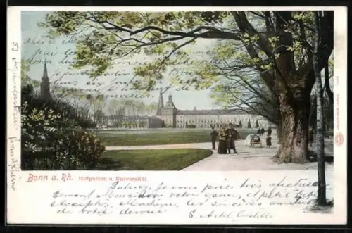 AK Bonn a. Rh., Hofgarten und Universität
