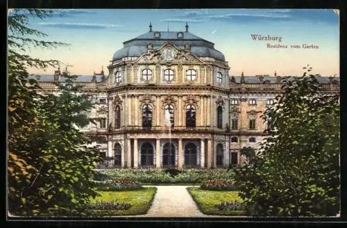 AK Würzburg, Residenz vom Garten