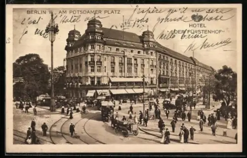 AK Berlin-Tiergarten, Hotel Der Fürstenhof am Potsdamer Platz