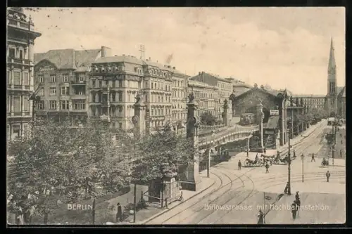 AK Berlin-Schöneberg, Bülowstrasse mit Hochbahnstation