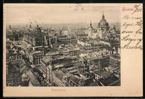 AK Berlin, Panorama mit Dom aus der Vogelschau