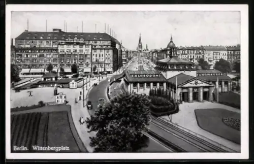 AK Berlin-Schöneberg, Wittenbergplatz mit U-Bahnhof aus der Vogelschau