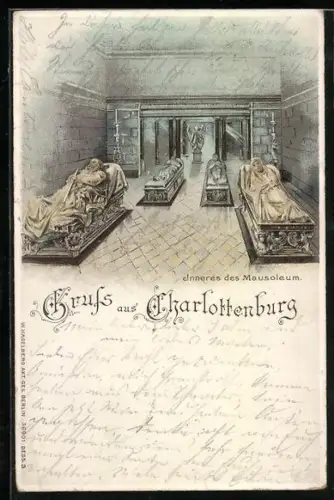 Lithographie Berlin-Charlottenburg, Inneres des Mausoleums
