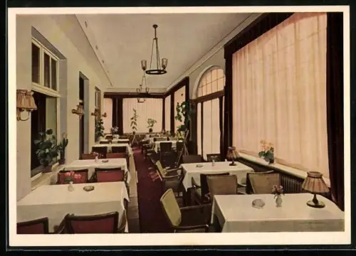 AK Bad Salzuflen, Staatl. Kaffeehaus am See Otto Rieder, Innenansicht