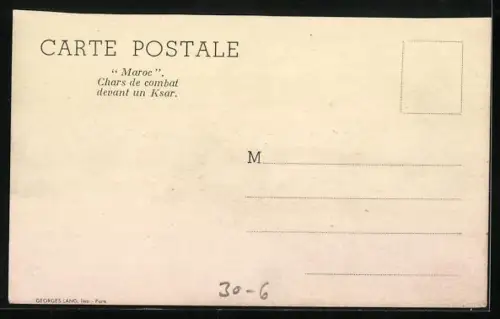 AK Maroc, Chars de combat devant un Ksar