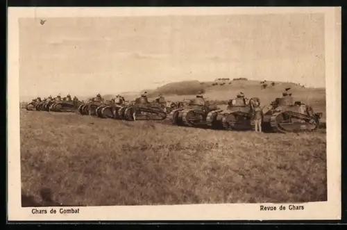 AK Chars de Combat, Revue de Chars, Soldaten mit Panzern