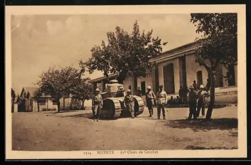 AK Bizerte, 61e Chars de Combat, Soldaten mit Panzer