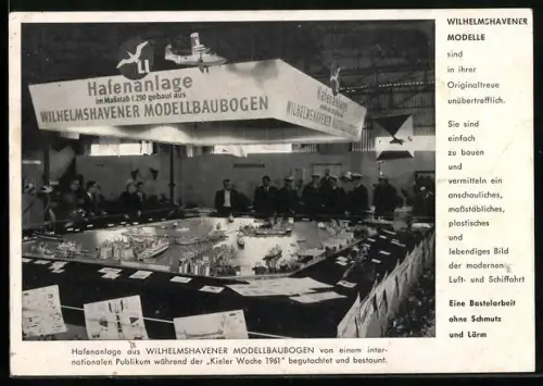 AK Wilhelmshaven, Kieler Woche 1961, Hafenanlage aus Wilhelmshavener Modellbaubogen