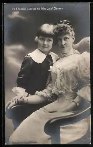 AK Prinzessin Alfons mit Prinz Josef Clemens von Bayern