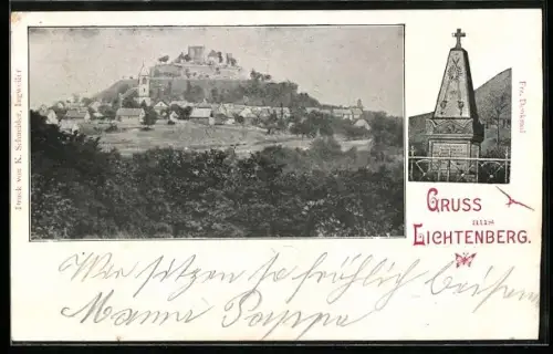 AK Lichtenberg, Burge, Frz. Denkmal