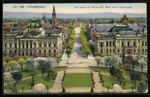 AK Strasbourg, Vue prise du Palais du Rhin vers l`Universite