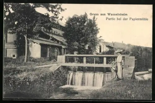 AK Wasselnheim, Papier bei der Papiermühle