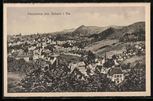 Künstler-AK Zabern i. Els., Panorama