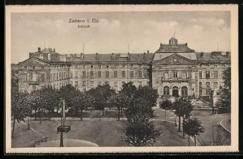 AK Zabern i. Els., Schloss mit Strassenpartie