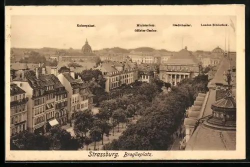 AK Strassburg, Broglieplatz aus der Vogelschau