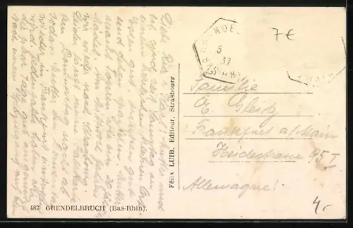 AK Grendelbruch /Bas-Rhin, Panorama mit Kirche