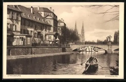 AK Strassburg, Brücke mit Kirche