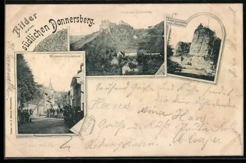 AK Winnweiler, Bilder v. südlichen Donnersberg, Schlossstrasse, Felsen beim Hüttenwerk Hochstein