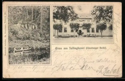 AK Fallingbostel /Lüneburger Heide, Blick auf Gasthaus