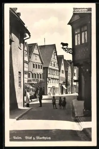 AK Aalen, Gasthaus und Metzgerei am Marktplatz