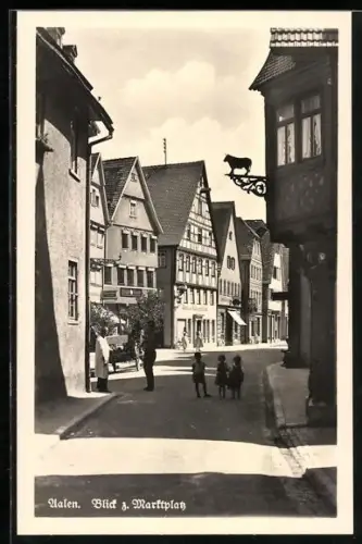 AK Aalen, Gasthaus und Metzgerei am Marktplatz