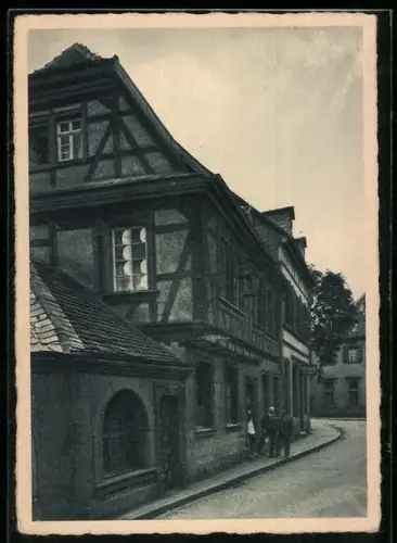 AK Kaiserslautern, Spinnrädel, Gasthof mit Strasse