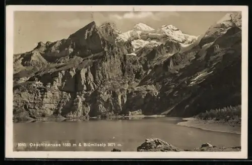AK Oeschinensee, Seepartie mit Blümlisalp