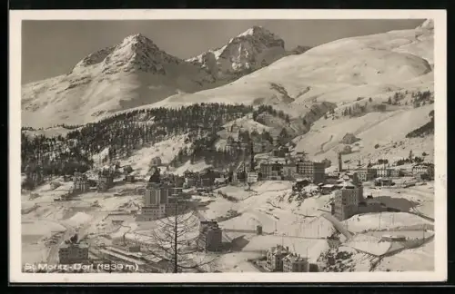 AK St. Moritz-Dorf, Gesamtansicht im Winter