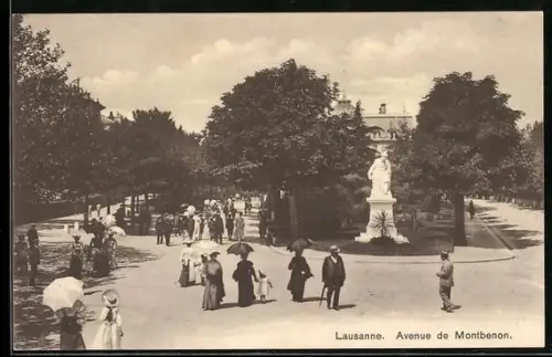 AK Lausanne, Avenue de Montbenon, Monument