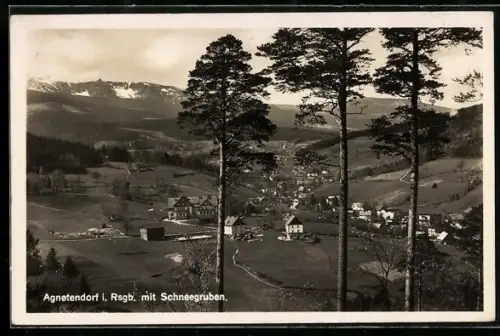 AK Agnetendorf, Ortsansicht mit Schneegruben