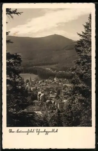 AK Ober-Krummhübel /Riesengebirge, Schneekoppenblick