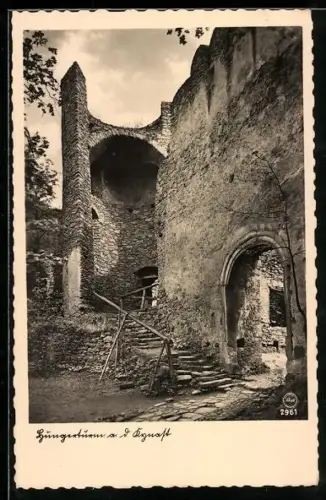 AK Kynast /Riesengebirge, Burgruine mit Hungerturm