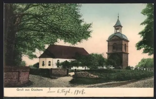 AK Düshorn, Blick zur Kirche