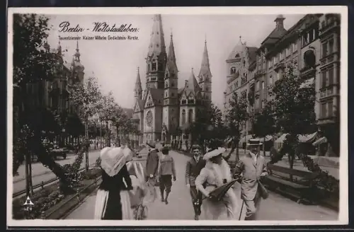 AK Berlin-Charlottenburg, Tauentziener Kaiser Wilhelm Gedächtnis-Kirche