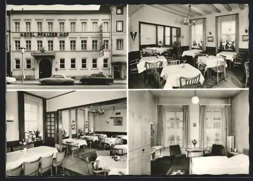 AK Kaiserslautern, Hotel Garni Pfälzer Hof, Inh. R. Junk, Gastraum, Speisesaal, Gästezimmer