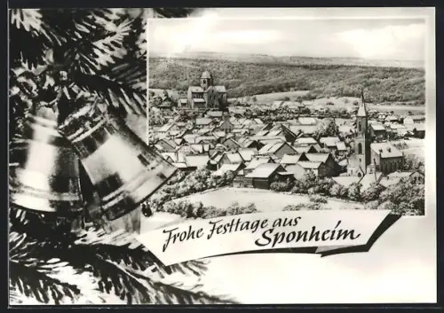 AK Sponheim, Ortsansicht mit Kirche und Glocken