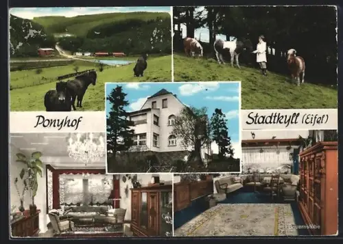 AK Stadtkyll /Eifel, Ponyhof, Wohnzimmer, Bauernstube