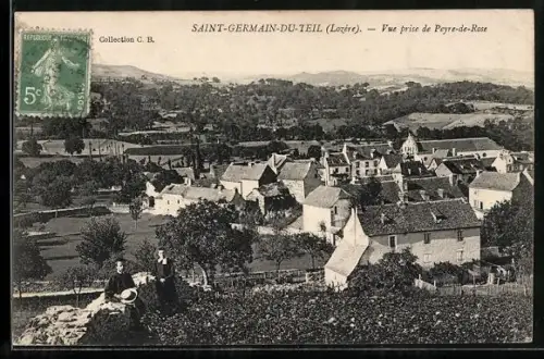 AK Saint-Germain-du-Teil, Vue prise de Peyre-de-Rose