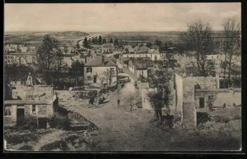 AK St. Marie-a-Py, Totalansicht mit Ruinen aus der Vogelschau