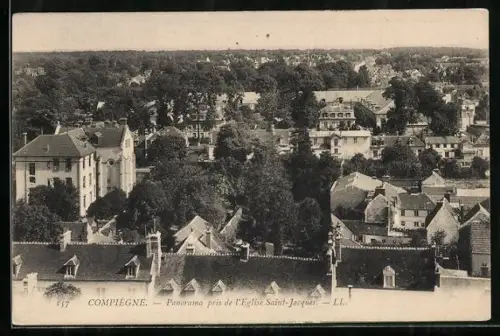 AK Compiègne, Panorama pris de l`Eglise Saint-Jacques