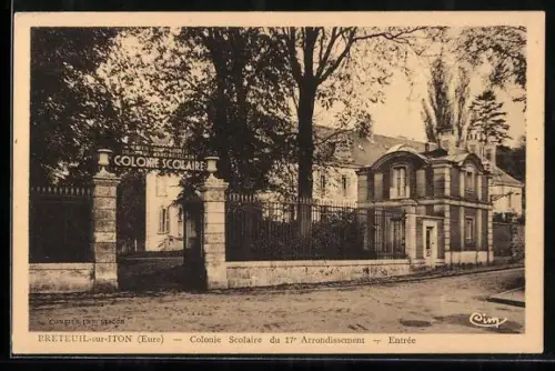 AK Breteuil-sur-Iton, Colonie Scolaire, Entrée