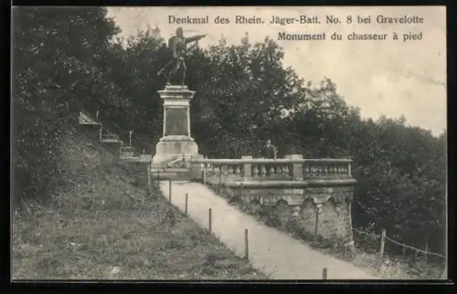 AK Gravelotte, Denkmal des Rhein. Jäger-Batt. No. 8