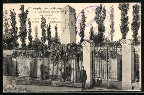 AK Champigny-sur-Marne, Le Monument 1870-71 mit Wache