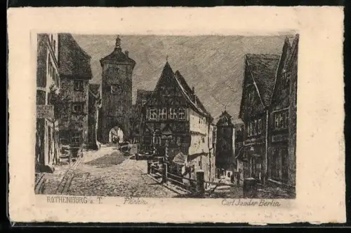 Künstler-AK Carl Jander: Rothenburg o. T., Plönlein