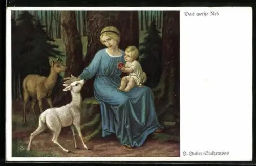 Künstler-AK Hans Huber-Sulzemoos: Das weisse Reh