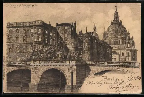 Künstler-AK Carl Jander: Berlin, Schloss von der Wasserseite