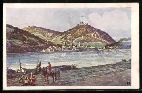 Künstler-AK Wien, Kahlenberg und Leopoldsberg