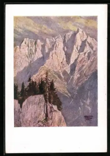 Künstler-AK Bruno Hess: Gesäuse Hochtorgruppe von Norden